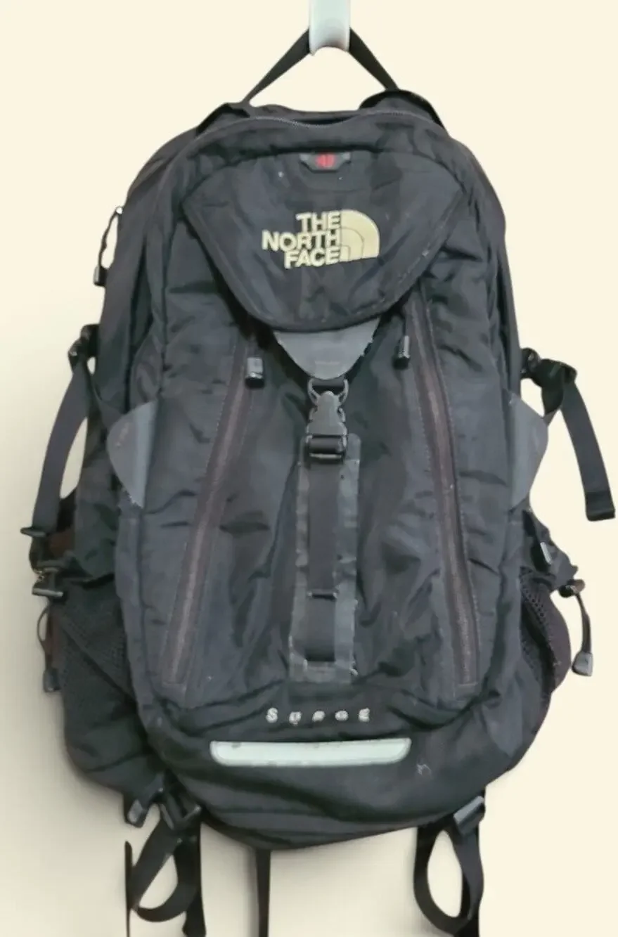 The North Face Surge Hiking Backpack Soft Black Laptop Travel School Daypack